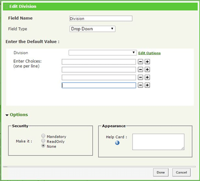 active directory - créer une liste prédéfinie d'options attributs ldap