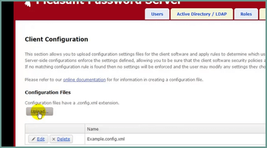 administration mots de passe configuration client